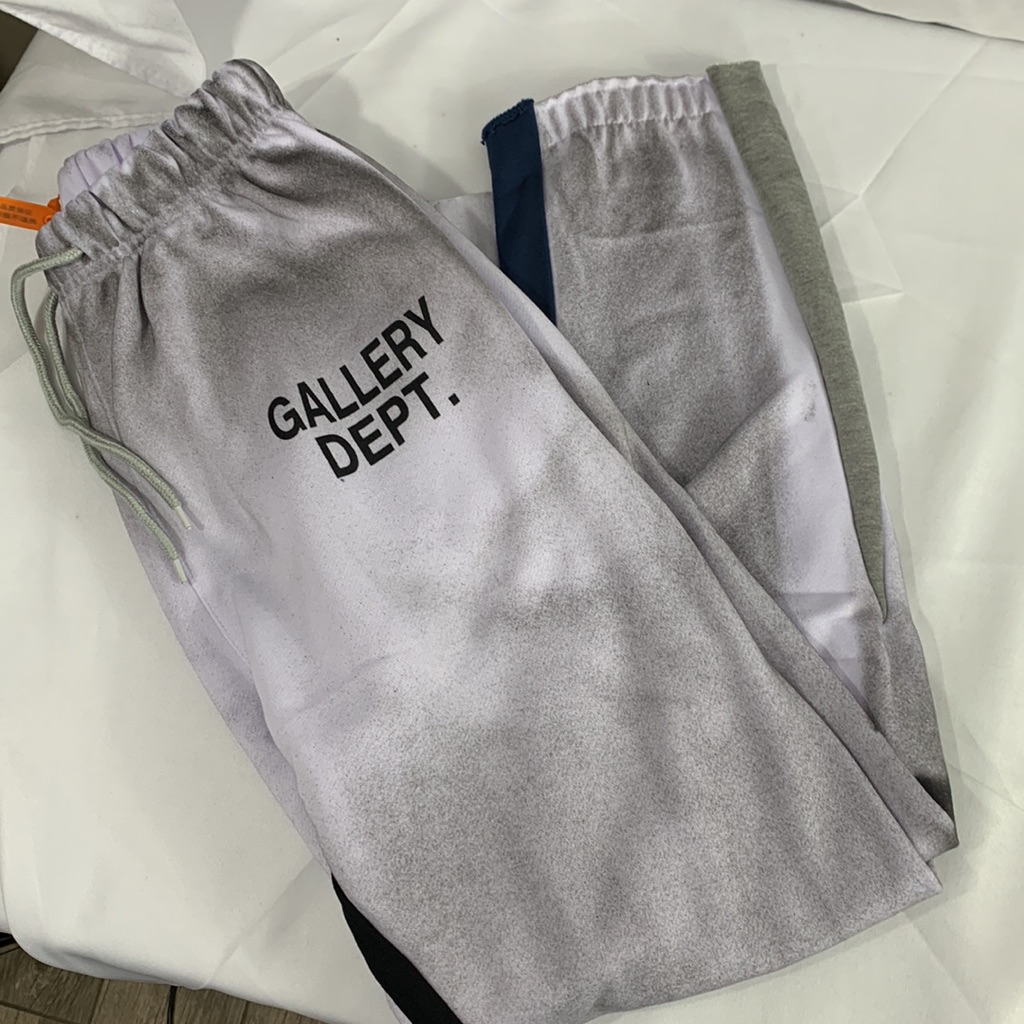 Gallery Dept. Men's Grey Tapered Logo-Print Cotton Joggers In Grey Size M Nwt